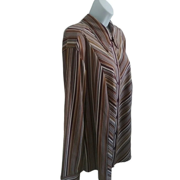 Delta Burke Retro 70s  Style Blouse, Stripes, 1X - Picture 4 of 7